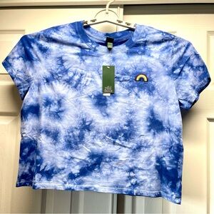 NWT Wild Fable Blue Tie Dye Rainbow Crop Top - Size XL